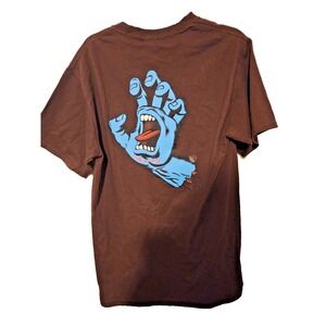 Santa Cruz Screaming Hand Skateboard‎ shirt mens sz SM brown Flier nwt